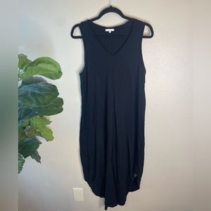 Z Supply Black Cotton Midi V-neck Dress Size L